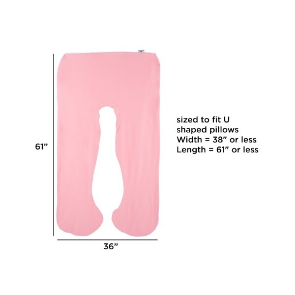 Full Body Pillow Cover, U-Shaped Soft Cotton, Removeable With Zipper, Pregnancy/Body Pillows (Pink)